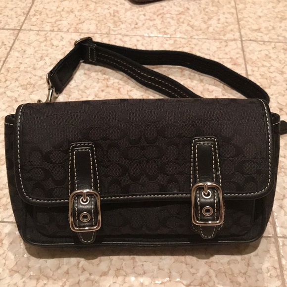 Coach Handbags - Coach Black Canvas Fanny Pack